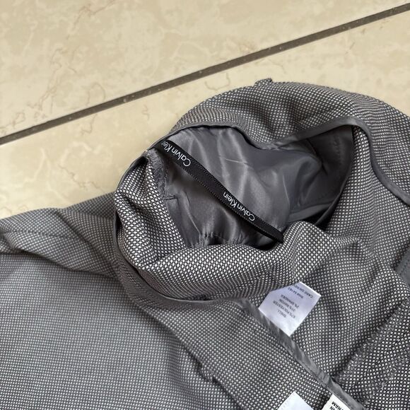 Calvin Klein Womens Gray Micro-Dot Modern Fit Straight Leg Trouser Pants Size 12 - Picture 9 of 9